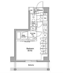 京王井の頭線 神泉駅 徒歩6分の賃貸マンション 3階ワンルームの間取り