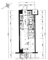ハーモニーレジデンス新宿イースト 1Kの間取図画像