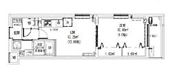 LeafVillage新宿若松 1LDKの間取図画像