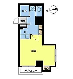 スカイコートヴァンテアン早稲田 1Kの間取図画像