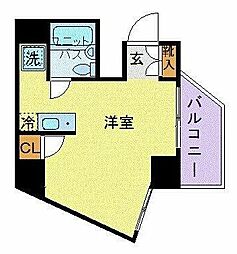 プレール新宿余丁町 ワンルームの間取図画像