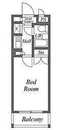Uresidence護国寺 1Kの間取図画像