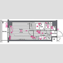 ガーラ新宿下落合 1Kの間取図画像