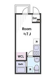 新宿区早稲田鶴巻町マンション ワンルームの間取図画像