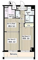 アミカルエフ 2DKの間取図画像