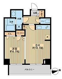 HF早稲田レジデンス2 1LDKの間取図画像