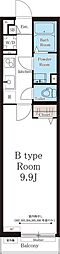 リブリ・幕張 2階1Kの間取り