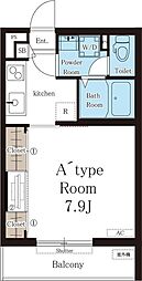 リブリ・花菜I 1階1Kの間取り