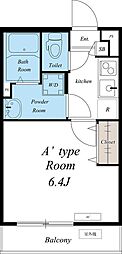 リブリ・道場北 1Kの間取図画像