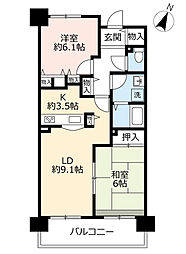 UR都市機構都島リバーシティ12号棟 2LDKの間取図画像