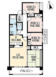 UR都市機構都島リバーシティ9号棟 4LDKの間取図画像
