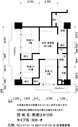 UR都市機構南港ひかりの団地14棟 3DKの間取図画像