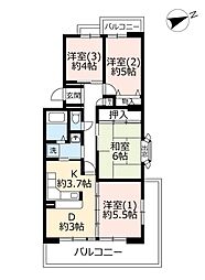UR都市機構シティハイツ堺七道 4DKの間取図画像