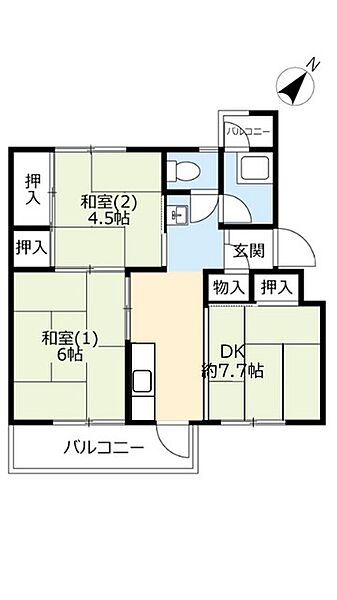 UR助松 ｜大阪府泉大津市助松団地(賃貸マンション2DK・4階・45.28㎡)の写真 その2