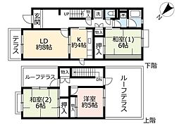 UR藤沢台第五 1階3LDKの間取り