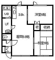 MSパセオ 203 ｜ 北海道旭川市神楽六条11丁目（賃貸アパート2LDK・2階・51.23㎡） その2