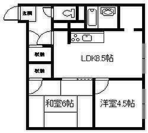 旭川2・3ビル 701｜北海道旭川市二条通3丁目(賃貸マンション2DK・7階・34.83㎡)の写真 その2