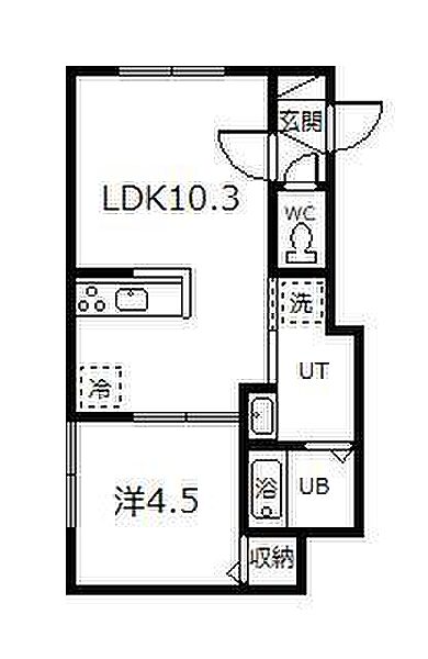 リーベラル 105｜北海道旭川市三条西4丁目(賃貸アパート1LDK・1階・33.81㎡)の写真 その2