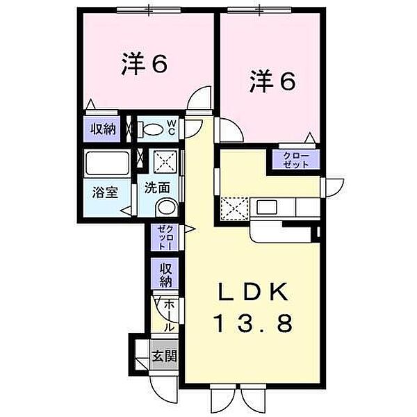 オルテンスィア 103｜北海道滝川市東町8丁目(賃貸アパート2LDK・1階・55.88㎡)の写真 その2