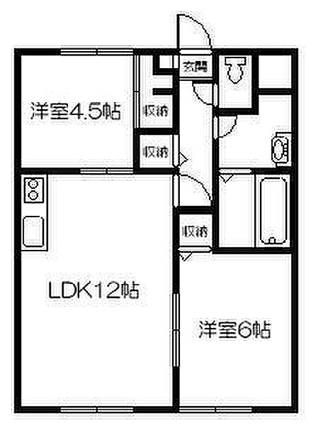 第2日新マンション 305｜北海道滝川市緑町7丁目(賃貸マンション2LDK・3階・51.03㎡)の写真 その2