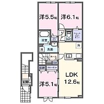 ウェルピアピープルタウン東町II 203 ｜ 北海道滝川市東町6丁目（賃貸アパート3LDK・2階・67.32㎡） その2