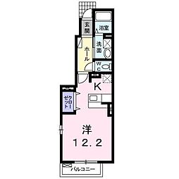 モントレゾール 1階ワンルームの間取り