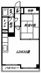 第一ニッケンハイツ 1LDKの間取図画像