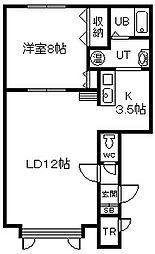 KOKORO 1LDKの間取図画像