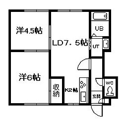 パル510 2LDKの間取図画像