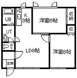 ロイヤルハイツ713 2LDKの間取図画像