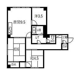 シルバーハイツ 3DKの間取図画像