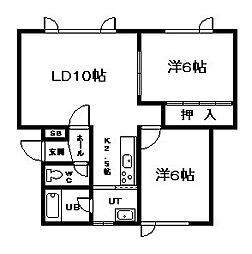 メゾンド・神楽 2LDKの間取図画像