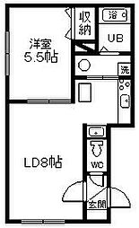 イブシェール 1LDKの間取図画像