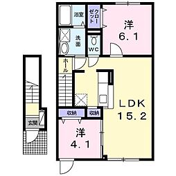 ルミエール2 2LDKの間取図画像