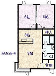 アヴォンリー 2LDKの間取図画像
