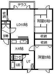 エスティ・パレス神居 2LDKの間取図画像