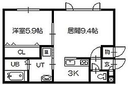 Pezite 1LDKの間取図画像