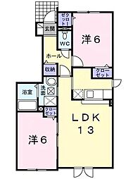 ベルアンジュ 2LDKの間取図画像