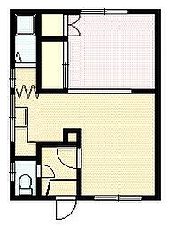 セカンドコーポ 1DKの間取図画像