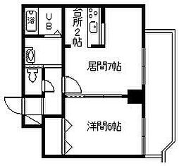 日宝ノルテ1条通 1DKの間取図画像