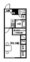 レオパレスルナ 1Kの間取図画像