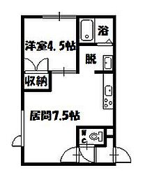 ウィステリア 1DKの間取図画像