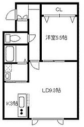 アネッサ 1LDKの間取図画像