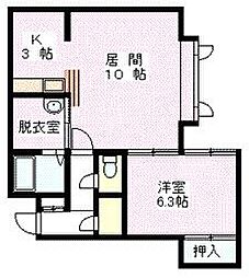 ブラザー 1LDKの間取図画像