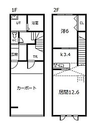 ベイリッシュ 1LDKの間取図画像