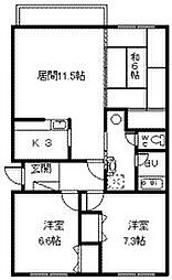 CaSadelrio 3LDKの間取図画像