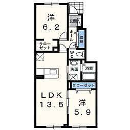 ルモンドブル 2LDKの間取図画像