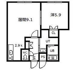 ディアコート51 1LDKの間取図画像