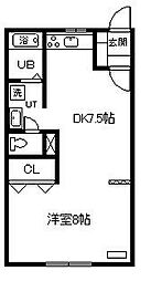 エーコーラフォーレA 1DKの間取図画像