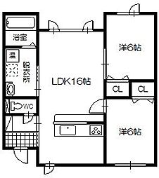 ルナロッサ5 2LDKの間取図画像